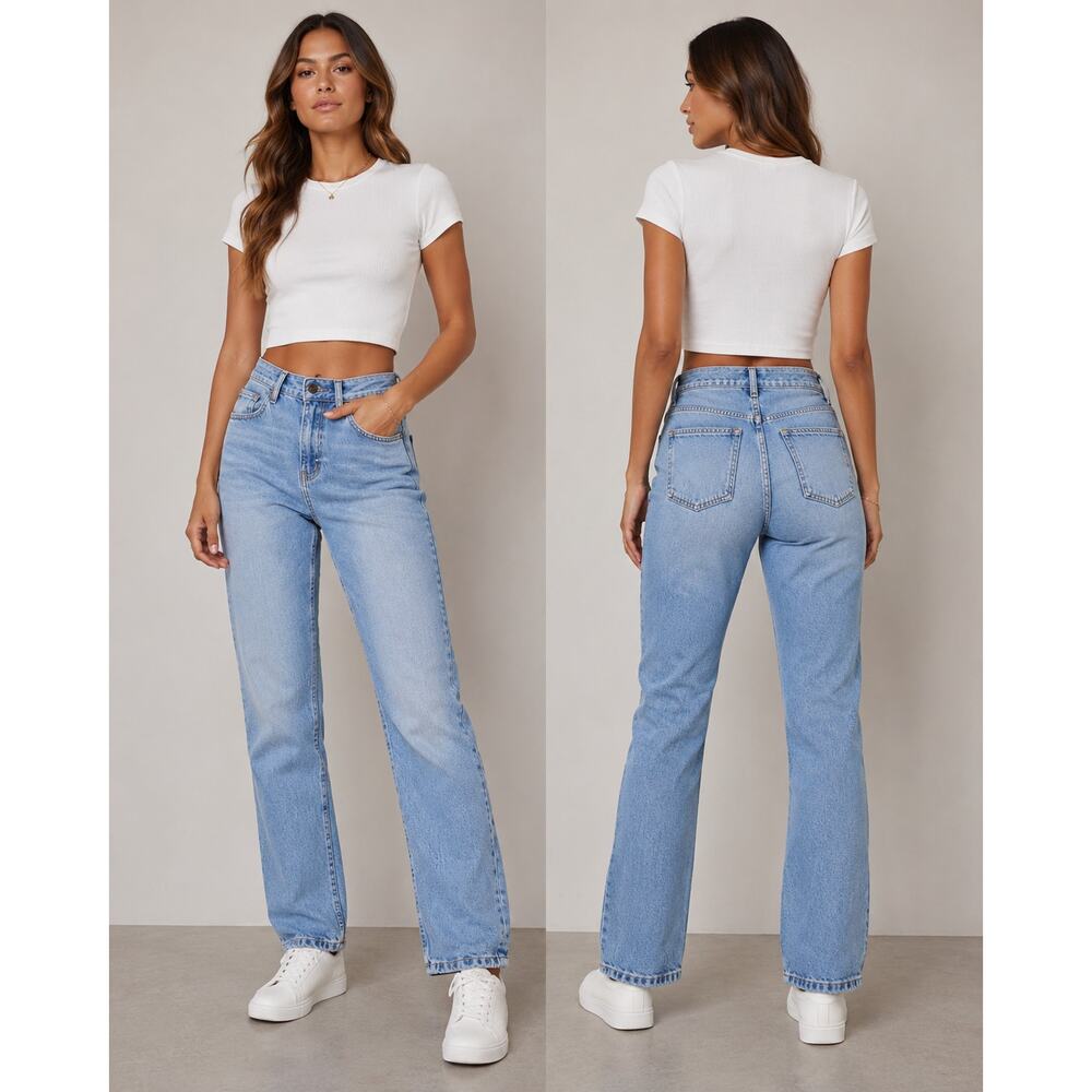 ZARA women's High waisted Tapered Jeans size 4